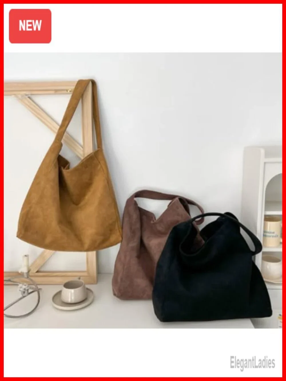 Corduroy Suede Hobo Bag Crossbody Shoulder Purse Tote Top-handle Satchel